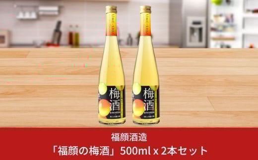 ふたつの梅をブレンドした「福顔の梅酒」500ml×2本セット 梅酒 リキュール [福顔酒造]【010S241】