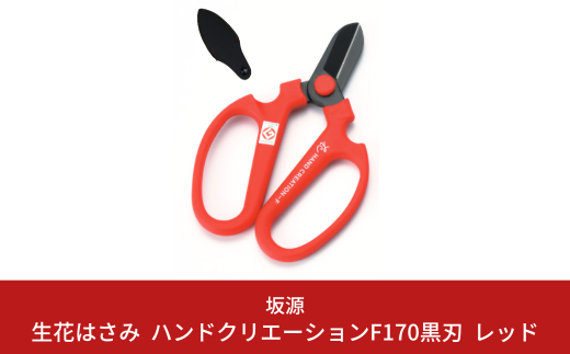 生花はさみ ハンドクリエーションF170黒刃 レッド 花ハサミ 園芸ハサミ 生花用 園芸用品 ガーデニング用品 [坂源] 【011S125】