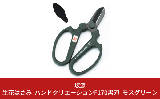 生花はさみ ハンドクリエーションF170黒刃 モスグリーン 花ハサミ 園芸ハサミ 生花用 園芸用品 ガーデニング用品 [坂源] 【011S127】