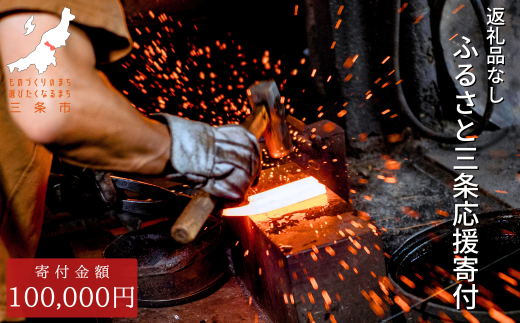 返礼品なし 寄付のみ ものづくりのまち・アウトドアのまち三条 応援受付 寄附 新潟県三条市 1口100,000円 【100S005】