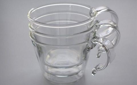 重ねてしまえる耐熱ガラス製カップ（3個）