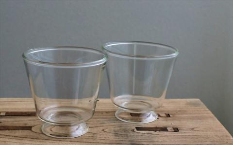 耐熱ガラス製 重ねてしまえる 高台付き角碗 5個セット