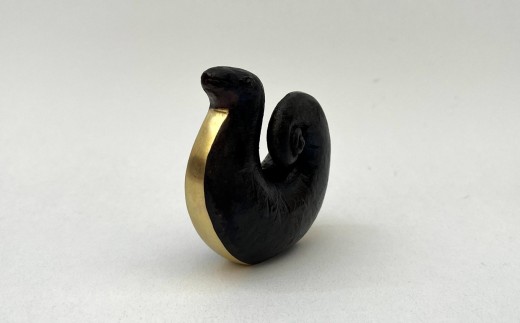 【新潟県無形文化財認定 蝋型鋳金】2025モデル干支「巳」蝋型鋳金置物 Zodiac「Mi」[Y0416]