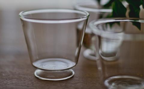 耐熱ガラス製 重ねてしまえる 高台付き角碗 2個＆和茶急須 1個