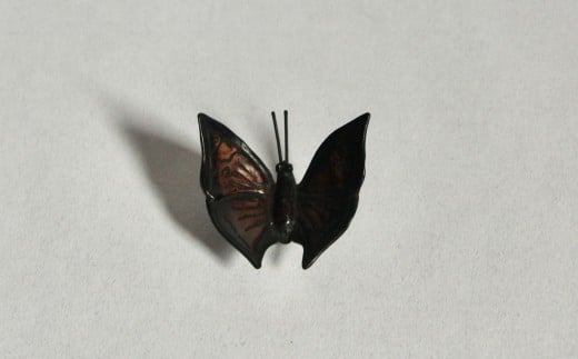 【新潟県無形文化財認定 蝋型鋳金】蝋型鋳金 蝶香立 ＆ 鋳造皿 セット[ZI704]