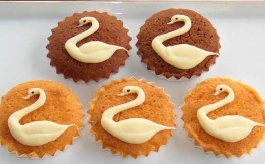 【期間限定】長嶺大池 白鳥マドレーヌ・白鳥マドレーヌココア 各5個（計 10個入り）[Y0587]