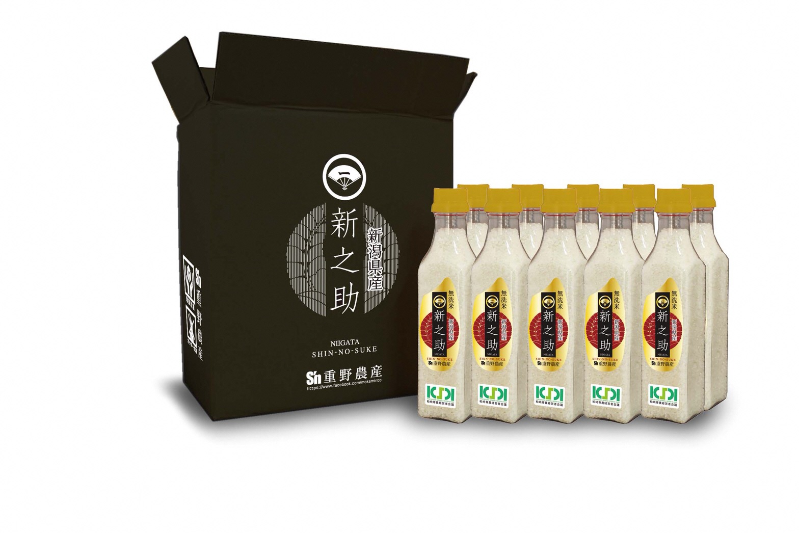 【令和7年産新米】新之助 無洗米 2合ボトル（300g）×10本 （計 3kg）重ちゃんが愛情込めて作ったお米 [Y0071]