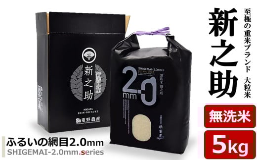 [先行予約・令和7年産新米]新之助 無洗米 5kg 重米2.0シリーズ 至極の大粒米 [Y0489]