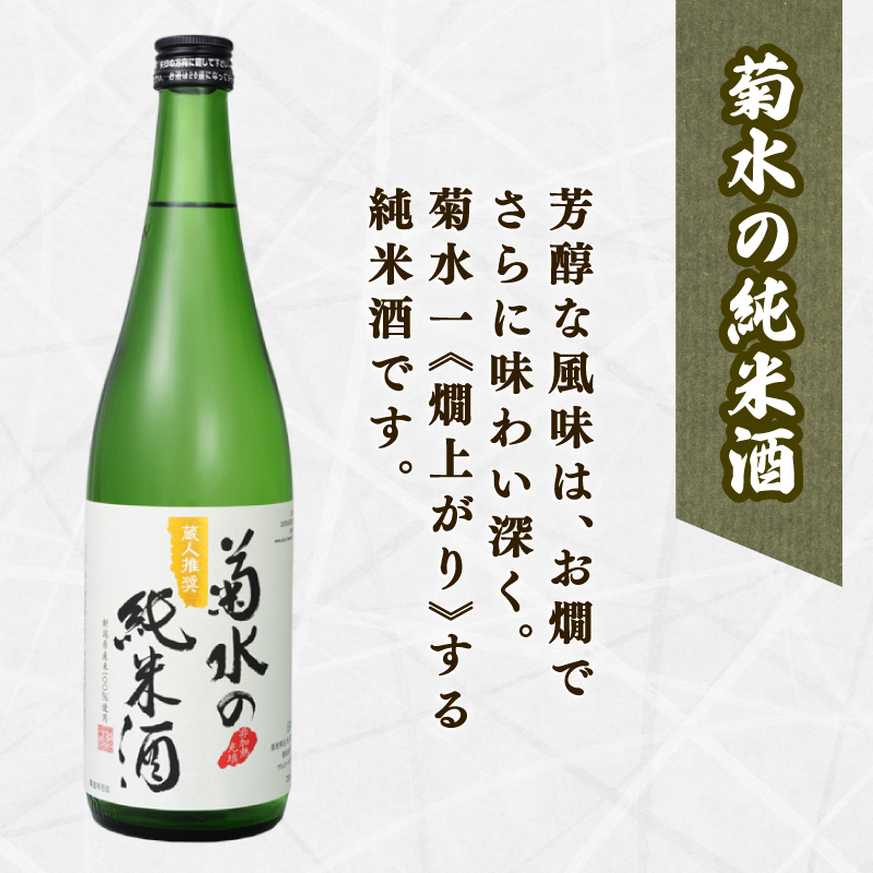 菊水 精選 飲み比べ セット 【 純米 吟醸 大吟醸 飲み比べ 720ml 四合瓶 日本酒 3本 菊水酒造 新潟県 新発田市 節五郎 無冠帝 地酒 E100_01 】