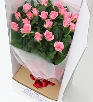 生産者直送！バラの花束 お任せ同系色20本 【 バラ 生花 花束 フラワーアレンジメント 記念日 母の日 父の日 ギフト プレゼント 花 20本 同色系 G02_03 】