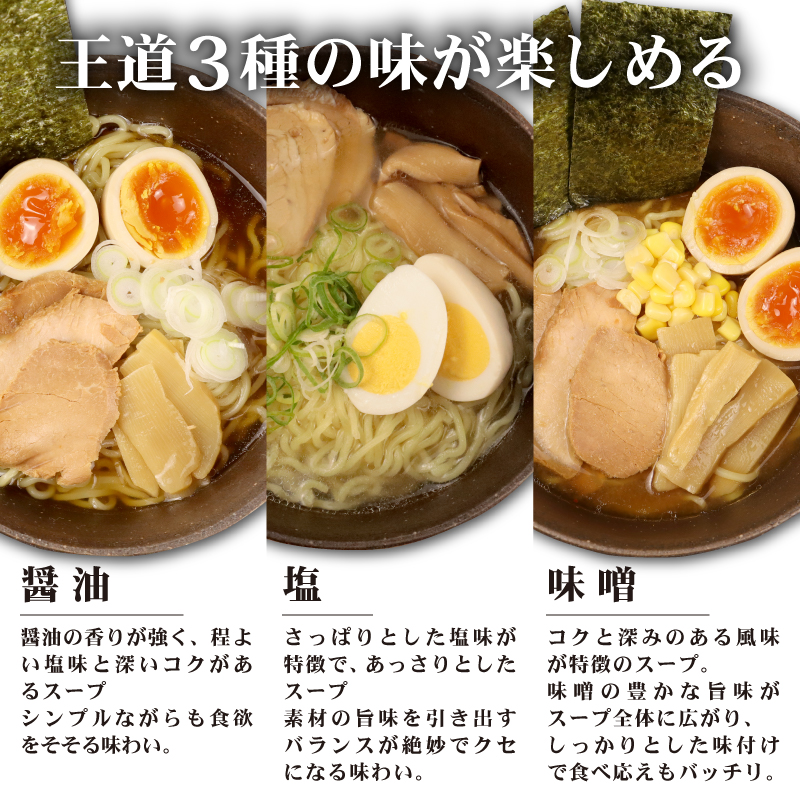 中華そば 20袋 スープ3種付 味噌 塩 醤油 ラーメン 過多水熟成麺 高加水麺 中華麺 自家製麺 コシが強い モチモチ食感 打倒 コシヒカリ 食品 簡単調理 冷凍 古山製麺所 新潟県 新発田市 furuyama004