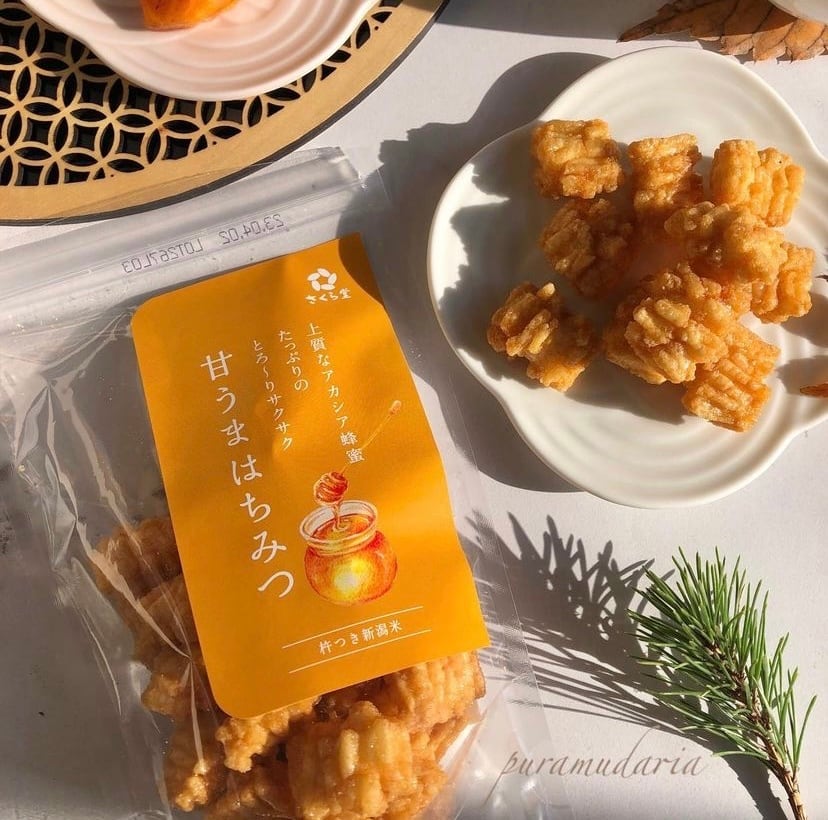 スタンドパック おかき 甘うまはちみつ 12個 さくら堂 さくら製菓 新潟 新発田 菓子 お菓子 おかし 和菓子 アカシア はちみつ ハチミツ 蜂蜜 甘い 昆布だし 鰹だし 醤油 米 お米 もち米 ライス せんべい 煎餅 米菓 間食 おやつ ダイエット ヘルシー sds007_01