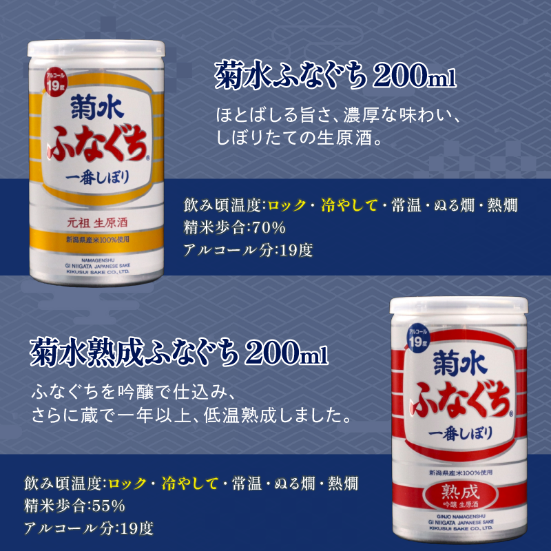 新発田市の酒蔵 日本酒 ワンカップ ６缶セット 日本酒 純米酒 本醸造 生原酒 お酒 人気 6種 飲み比べ セット 蔵元 新潟 地酒 新潟県 新発田 180ml 200ml 6本 菊水 父の日 母の日 ギフト shinbo007