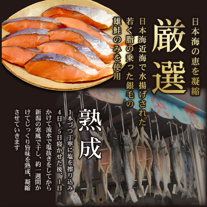 塩引鮭 半身 約900g （11～13切） 塩鮭 鮭 冷凍 シャケ さけ サケ 切り身 切身 寒風干し 塩引き鮭 小分け 焼き魚 高級 国産 美味しい 塩鮭 真空パック 新潟 新発田　suzuki001