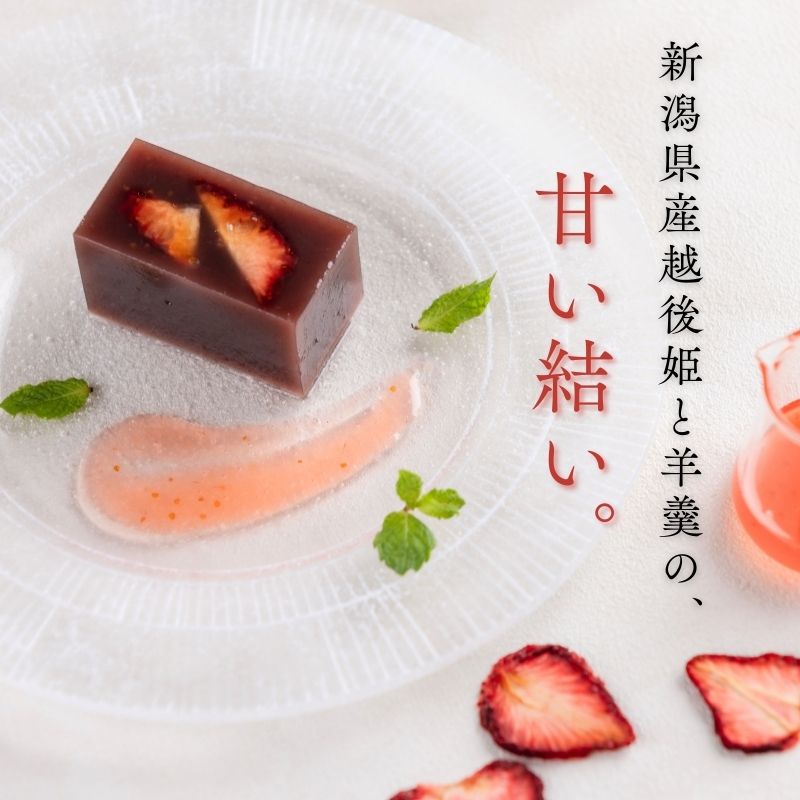 数量限定 越後姫羊羹 1箱 4切 苺ソース付 fraise yokan 羊羹 羊かん ようかん 和菓子 いちご ドライフルーツ 小豆 お茶菓子 お菓子 お土産 お歳暮 お中元 贈答用 ギフト 月岡温泉 御まんじゅう処 結城堂 新潟県 新発田市 yukido001_01