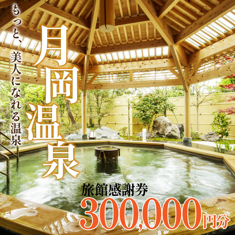 【月岡温泉】旅館感謝券 300,000円分 旅行券 宿泊券 利用券 ゴルフ 新潟 新発田 A01_100