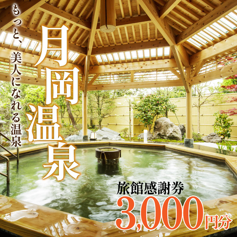【月岡温泉】旅館感謝券 3000円分 旅行券 宿泊券 利用券 ゴルフ 新潟 新発田 A01