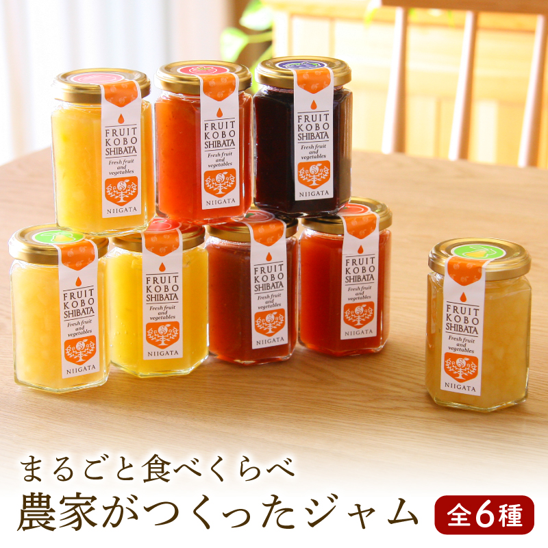 ジャム 6個セット（6種×150g）【自家製 ジャム 詰合せ 手作り 果物 贈り物 ギフト 高橋農園 新潟県 新発田市】 C55