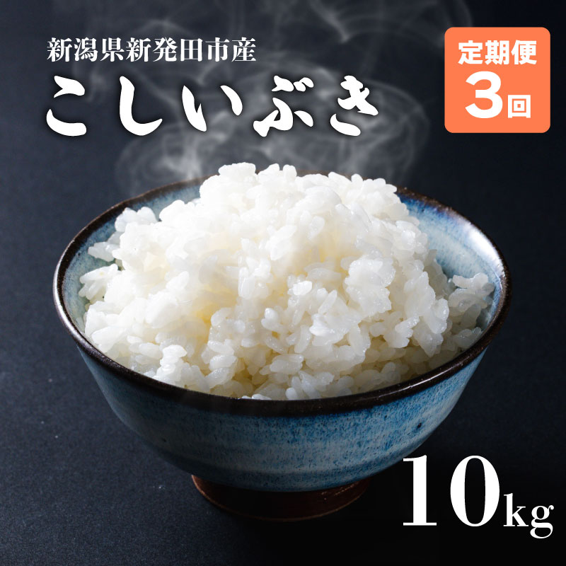 【定期便】 令和7年産 新潟産こしいぶき 10㎏×3か月 【 新潟県 新潟産 新潟米 新発田産 新発田 お米 米 こしいぶき とんとん市場 せいだ 5kg 10kg 30kg 3か月 定期便 数量限定 玄米 D59_04 】