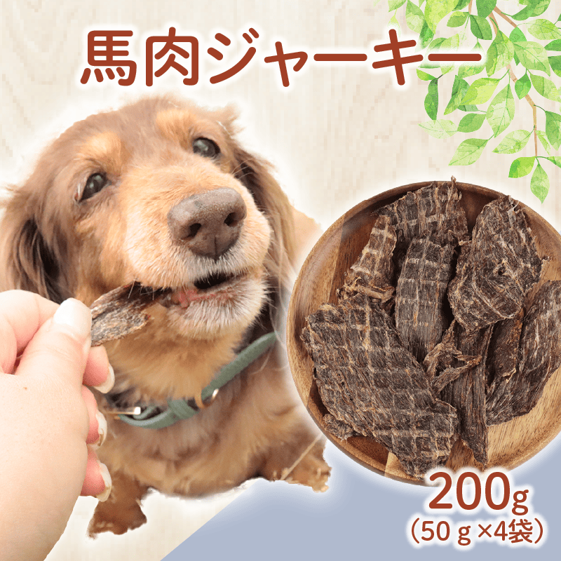ドッグフード 馬肉ジャーキー 200g (50g×4袋) 【 馬肉 ドックフード ジャーキー ペット おやつ ペット用品 犬用 無添加 無着色 国内製造 安心 安全 自然食品 ケーティーコモディティ KT 新潟県 新発田市 KT041 】