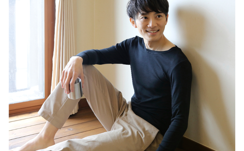 《絹生活研究所》インナー／メンズ／長袖／ブラック／Mサイズ