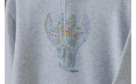 「旅する縄文」パーカー 十日町土器02  アッシュ Mサイズ