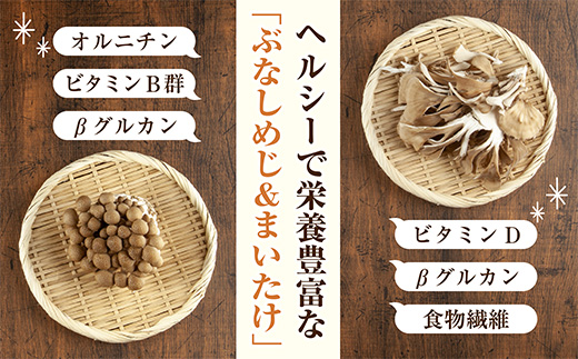 乾燥きのこ 2種セット（ぶなしめじ・まいたけ）／国産 乾燥 ぶなしめじ 30g 舞茸 30g 各1袋 ブナシメジ まいたけ マイタケ ドライ きのこ キノコ 無添加 国産 だし 時短 ダイエット
