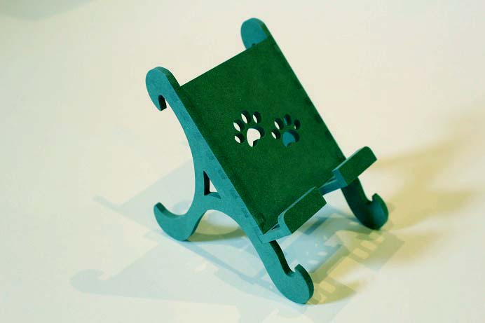 アニマルスマートフォンスタンド ネコ　緑