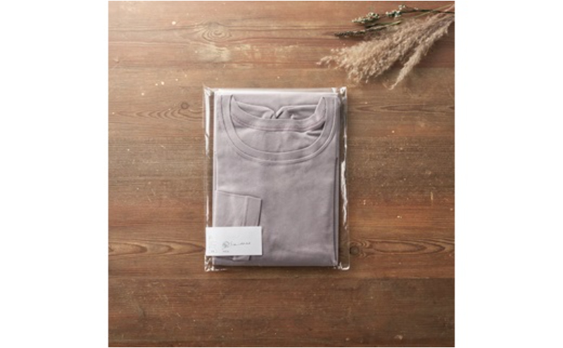 《絹生活研究所》インナー／メンズ／長袖／グレー／Lサイズ