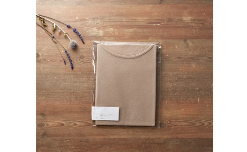 《絹生活研究所》インナー／レディース／フレンチ袖／ベージュ／Lサイズ