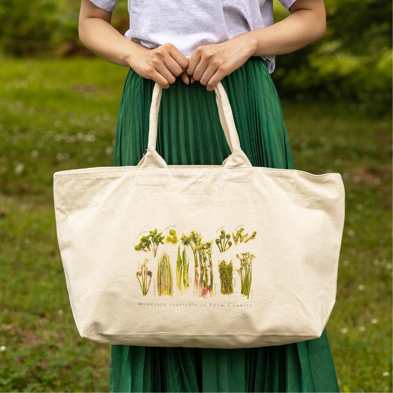 ［着る山菜］山菜図鑑トラベルトート　ナチュラル