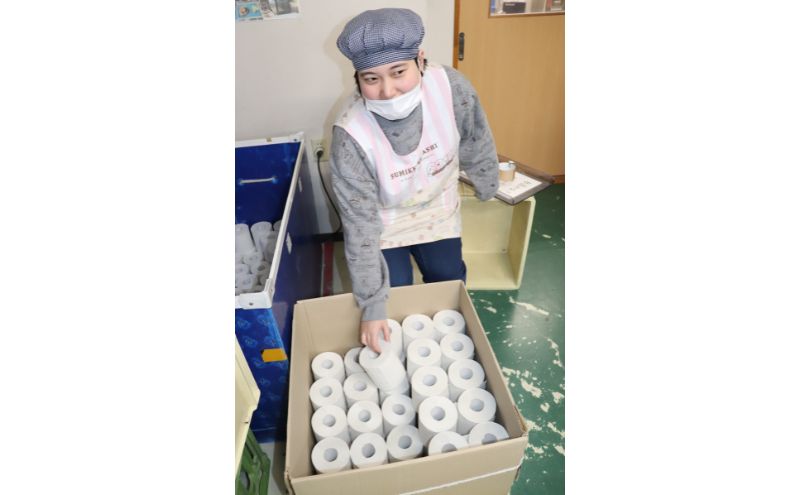 トイレットペーパー定期便「包装なしB3」【障がい者支援の返礼品】全3回（50ロール×3回）