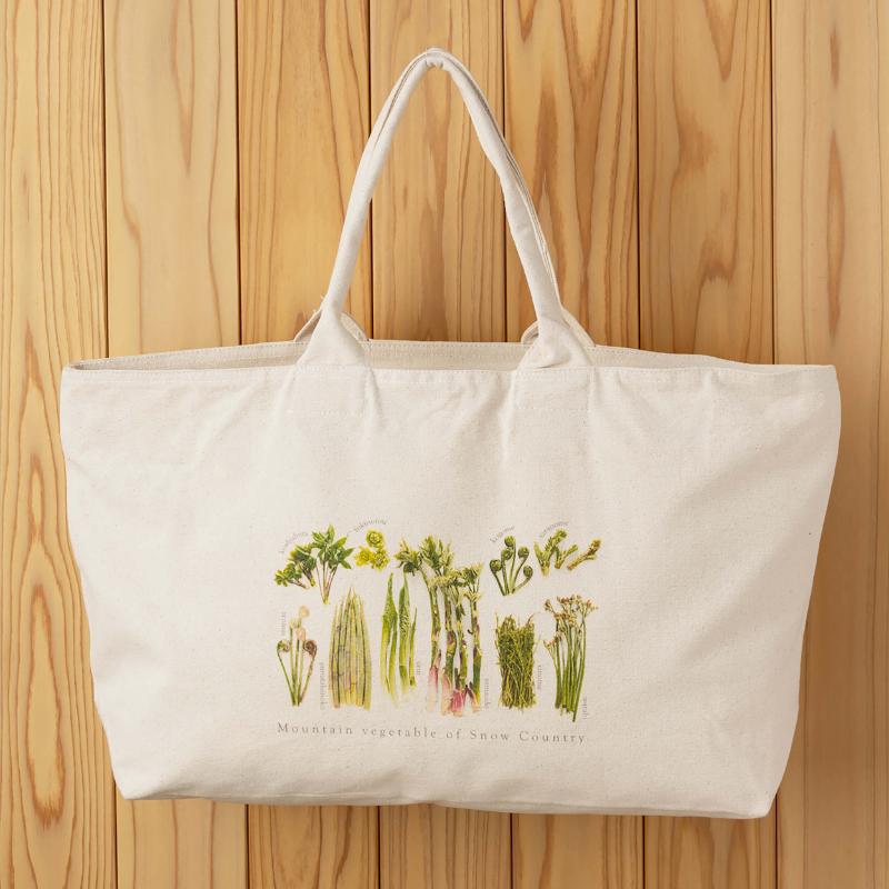 ［着る山菜］山菜図鑑トラベルトート　ナチュラル