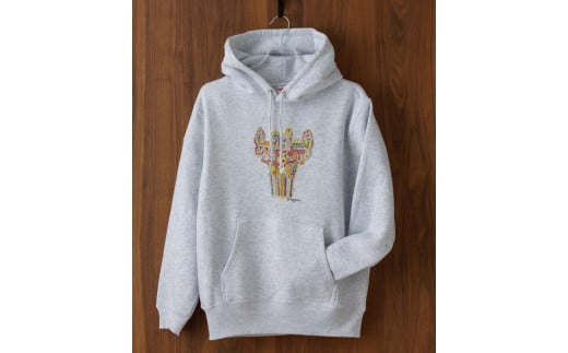 「旅する縄文」パーカー 十日町土器01 　アッシュ Mサイズ