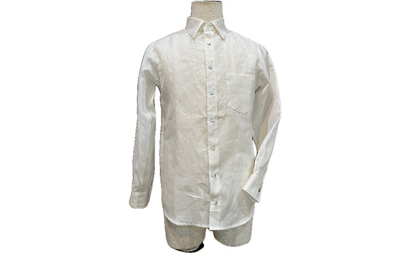 雪さらし体験【メンズシャツ】ファッション 男性 メンズ 洋服 シャツ からむし生地 涼感 通気性 漂白 殺菌 体験型 冬 雪 信濃川 新潟県 十日町市 Sサイズ