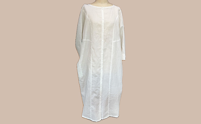 雪さらし体験【前開きワンピース】女性 レディース ファッション 洋服 ワンピース からむし生地 涼感 通気性 漂白 殺菌 体験型 冬 雪 信濃川 新潟県 十日町市