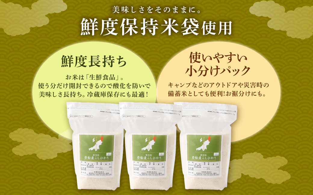 【令和7年産米】新潟県村上市岩船産 コシヒカリ6kg（2kg×3袋）1099004