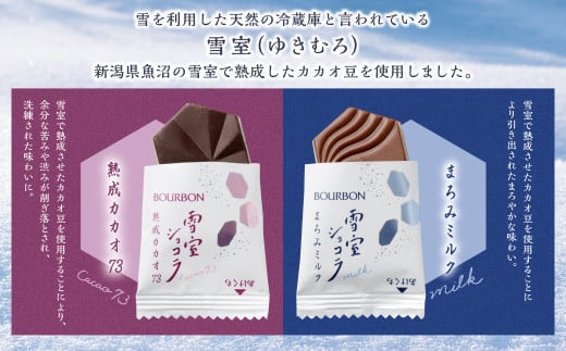 ブルボン「雪室ショコラ」2種セット（熟成カカオ73・まろみミルク）合計12袋　1094009