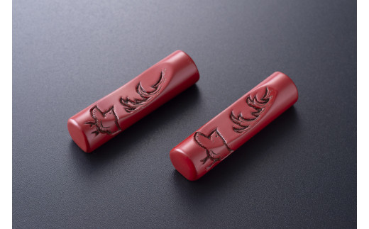 D4057 村上木彫堆朱　箸・箸置き・ティースプーンセット