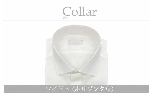 【国内縫製】オーダーシャツ工場で作る綿100％メンズ用ドレスシャツ「6Lサイズ」衿型ワイドカラー（ホリゾンタル） 1080050