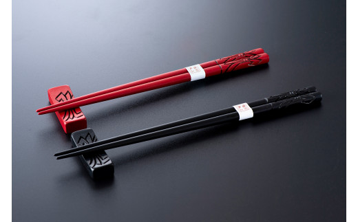 C4054 夫婦箸・箸置きセット（結び）