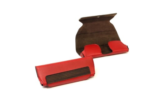 【こだわりの革アイテム】メガネケース（レッド）［セミラージーサイズ］1087024