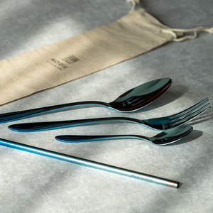 チタン製ストラー・カトラリーセット ブルー ブルー