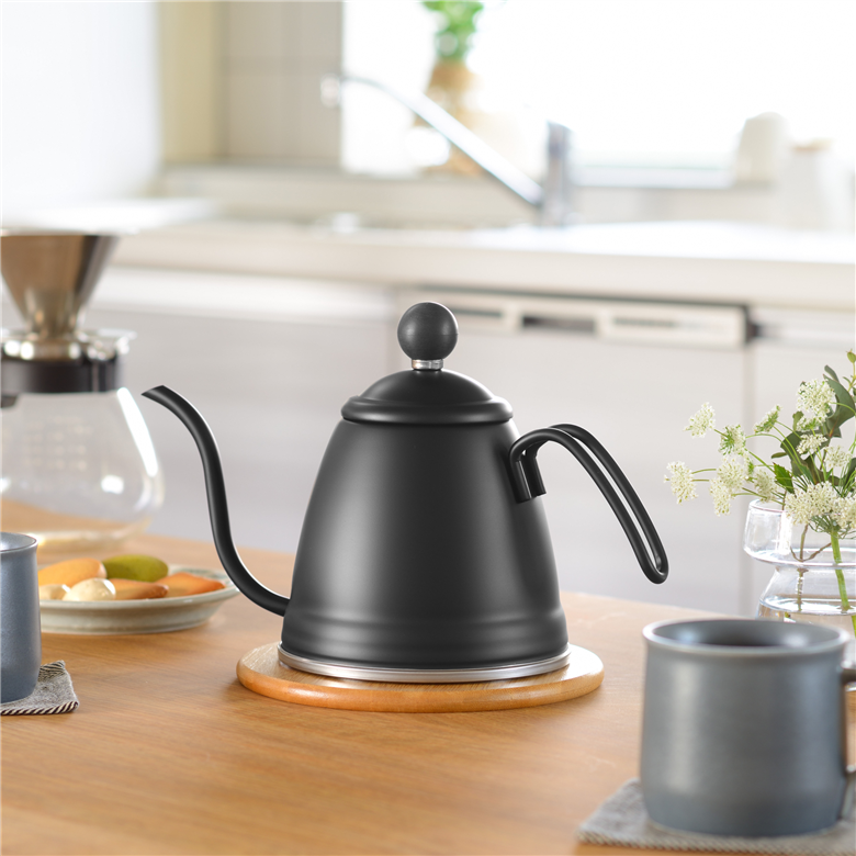 ドリップケトル1.3L IH対応 (ブラック/サテン仕上げ) 燕三 EM-058