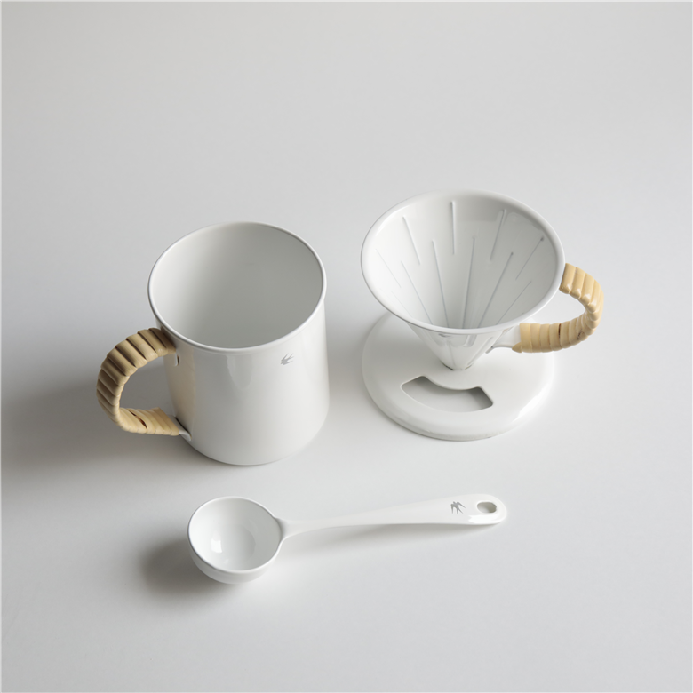 グローカルスタンダードプロダクツ TSUBAME RATTAN / Coffee Dripper & Mug セット / ホワイト