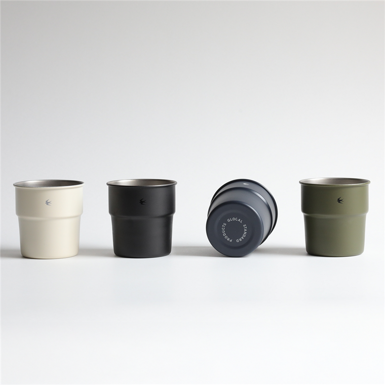 グローカルスタンダードプロダクツ TSUBAME / Stacking cup Sサイズ & スリーブ  5個(5色)セット / ホワイト、ブラック、ネイビー、オリーブ