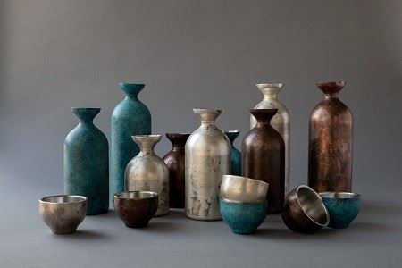 折燕ORI-EN 二重徳利1合・二重ぐい呑み ANTIQUE SILVER