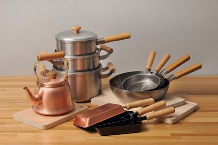 CS-036 千歳 ステンレス深型両手鍋22cm & ツール2点セット