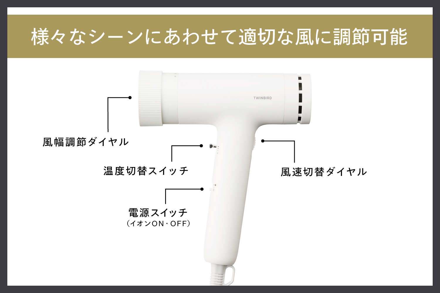 匠クラフトドライヤー ホワイト(TB-G009W18)