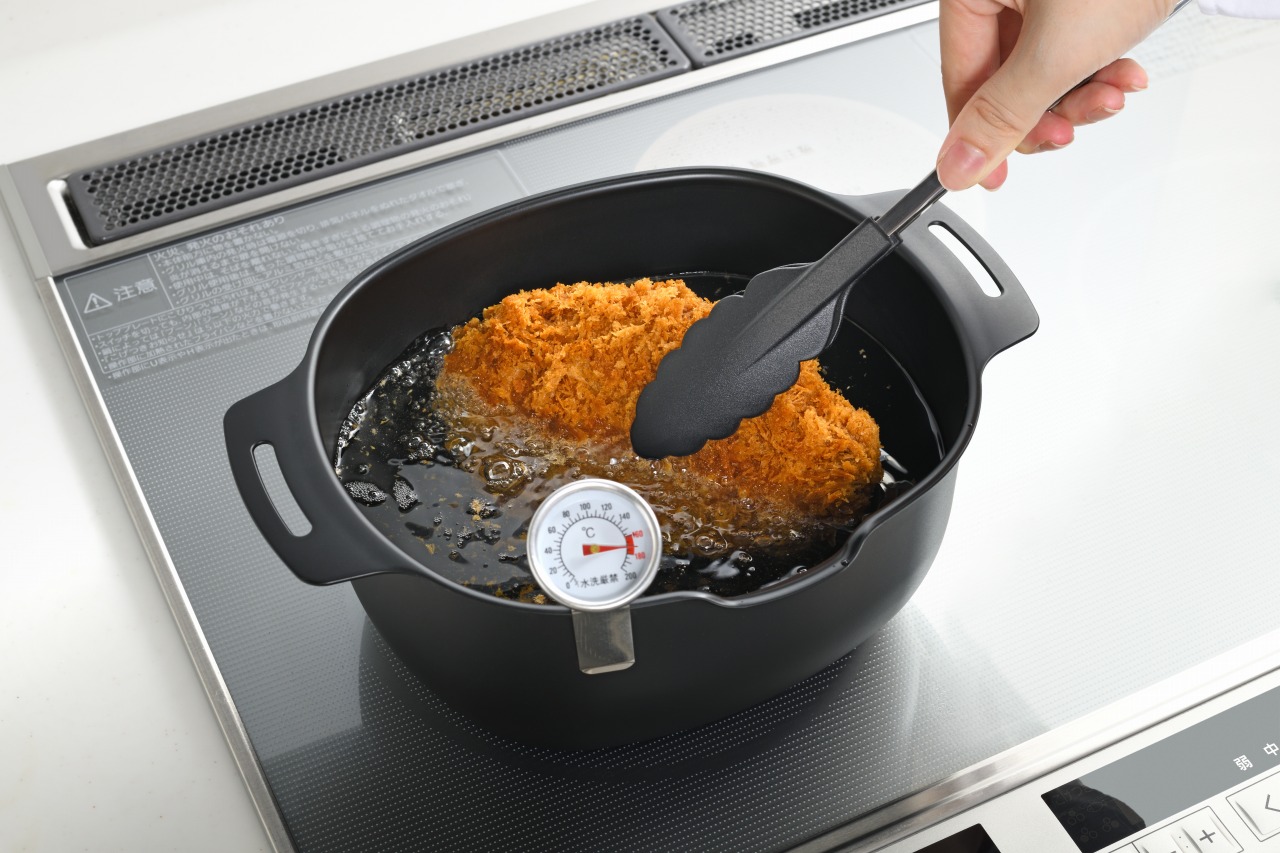 EM-110 燕三 IH対応 鉄楕円型揚げ鍋 20cm × 17cm 4点セット